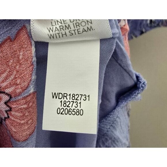 J Jill Dress Sz M Floral Resort Boho Tie Waist Layered Hem Floral Coastal Casual - Picture 11 of 14